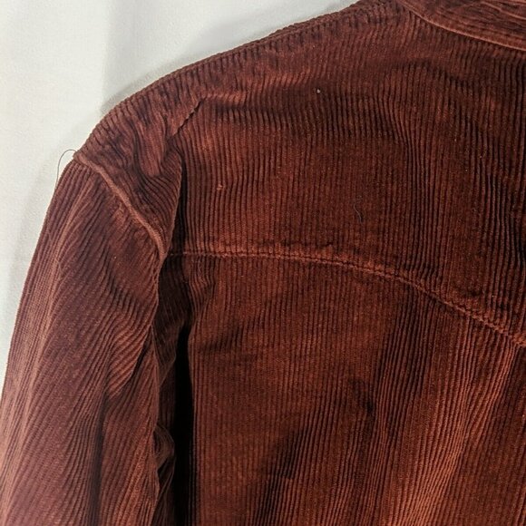 Aritzia Denim Forum Nina Orange Corduroy Button Jacket Shirt Long Sleeve 2 - Picture 8 of 13